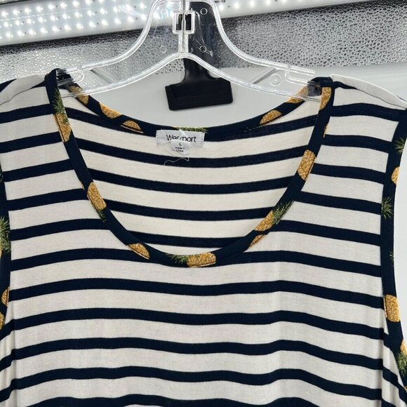 Westport Women's Scoop Neck Sleeveless Striped Blouse Multicolor Size Large - Picture 2 of 11